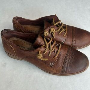 Brown Sperry Slip-on Oxfords